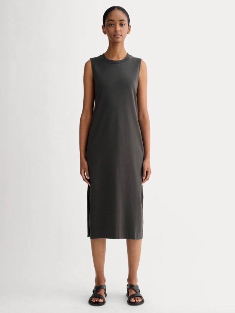 Everlane The Weekend Tank Dress - 100% Cotton Relaxed Midi Dress